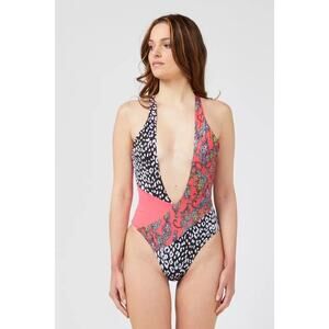 Custo Barcelona Fuchsia Patterned Body Swimsuit - Italian Crafted/M/Fuchsia